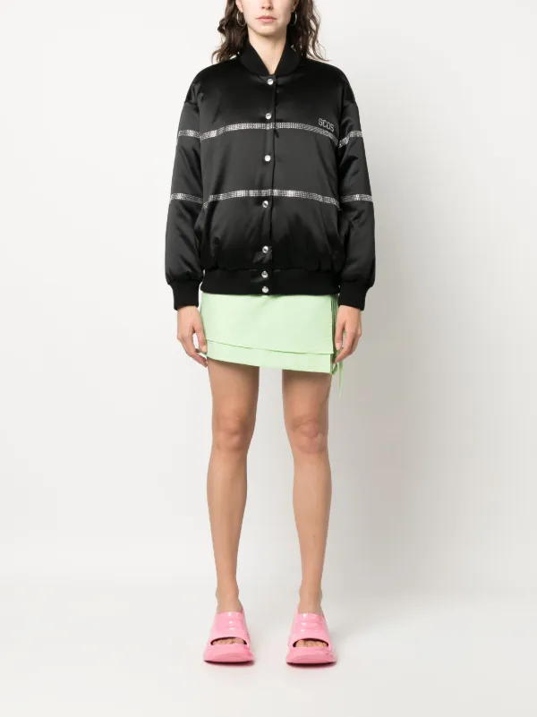 Gcds Bomber Jacket Giacca Gcds Nera Giacche Giubbotti Piumino Gcds