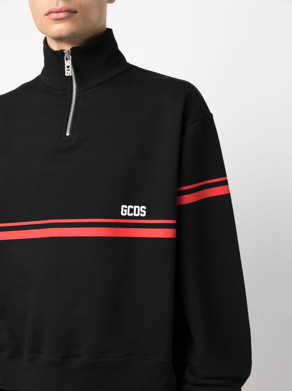 Shop Gcds Logo-print Cotton Sweatshirt In Black