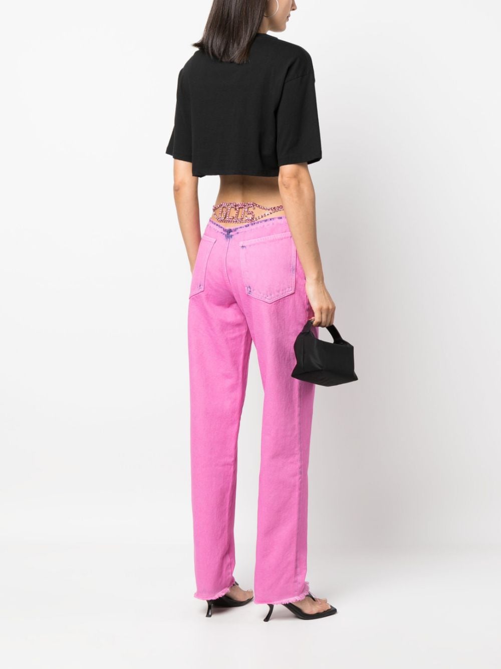 Gcds Jeans verfraaid met logo - Roze