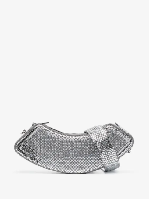 GCDS medium Comma Mirror leather shoulder bag