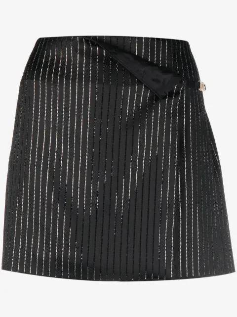 GCDS falda Logo Clip Pinstrip