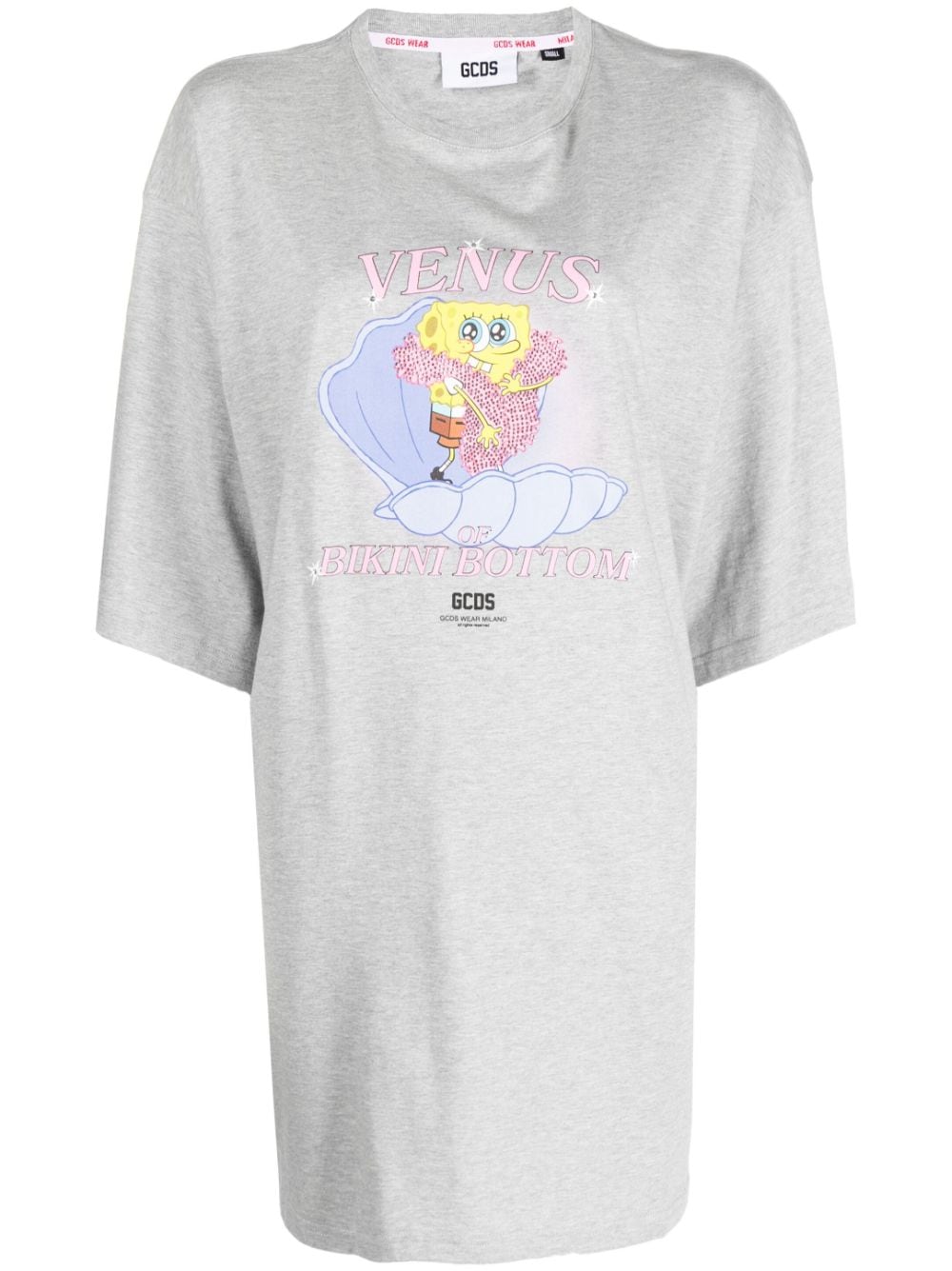 Gcds X Spongebob Venus-print T-shirt Dress In Grey