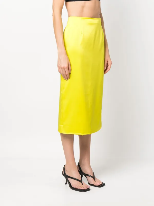 GCDS satin-finish high-waisted Skirt | Yellow | FARFETCH