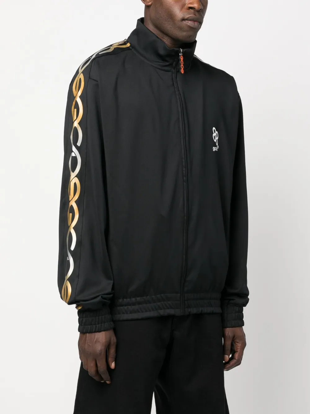 Gcds Reflective Logo-print Sweatshirt In Schwarz