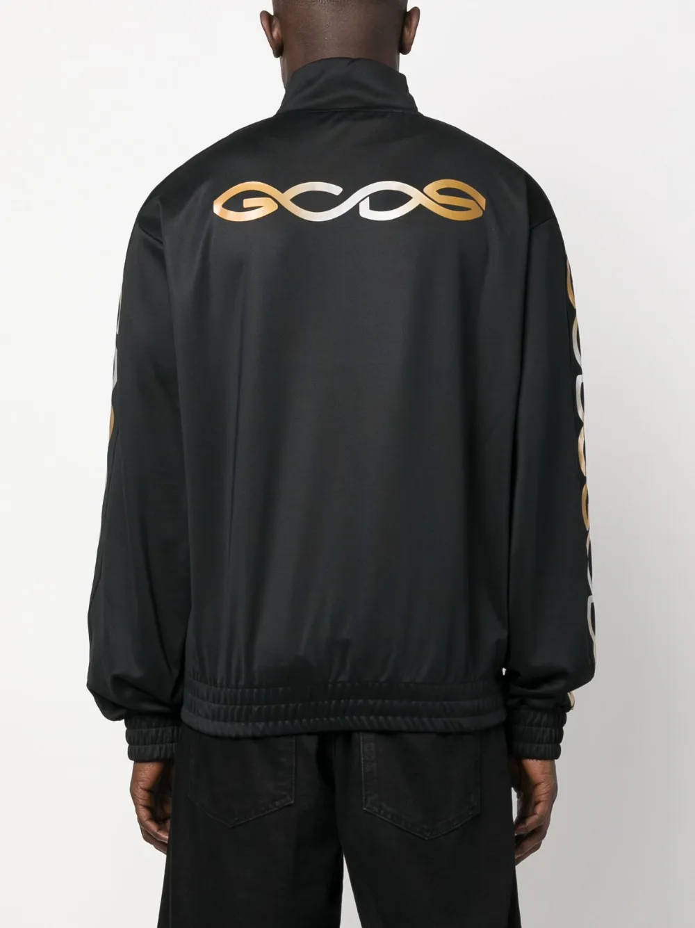 Gcds Reflective Logo-print Sweatshirt In Schwarz