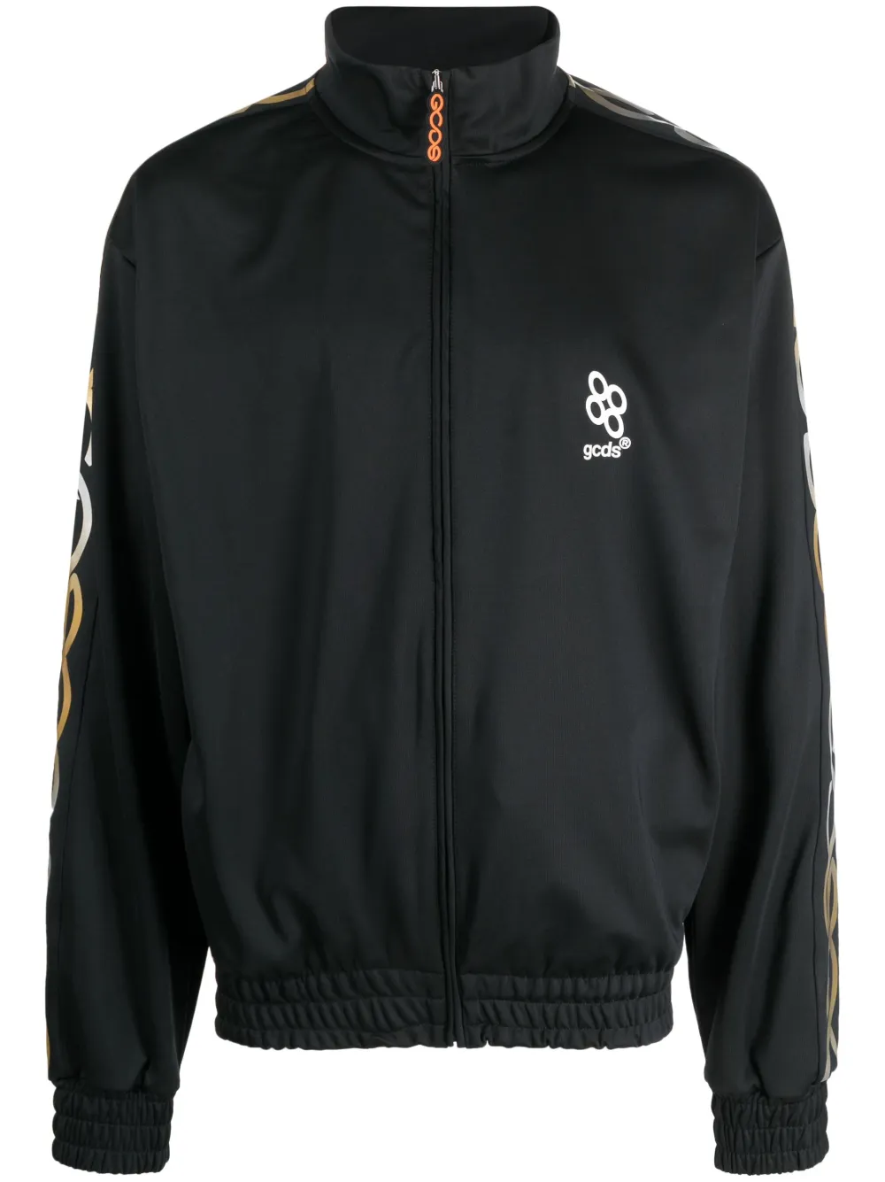 Gcds Reflective Logo-print Sweatshirt In Schwarz