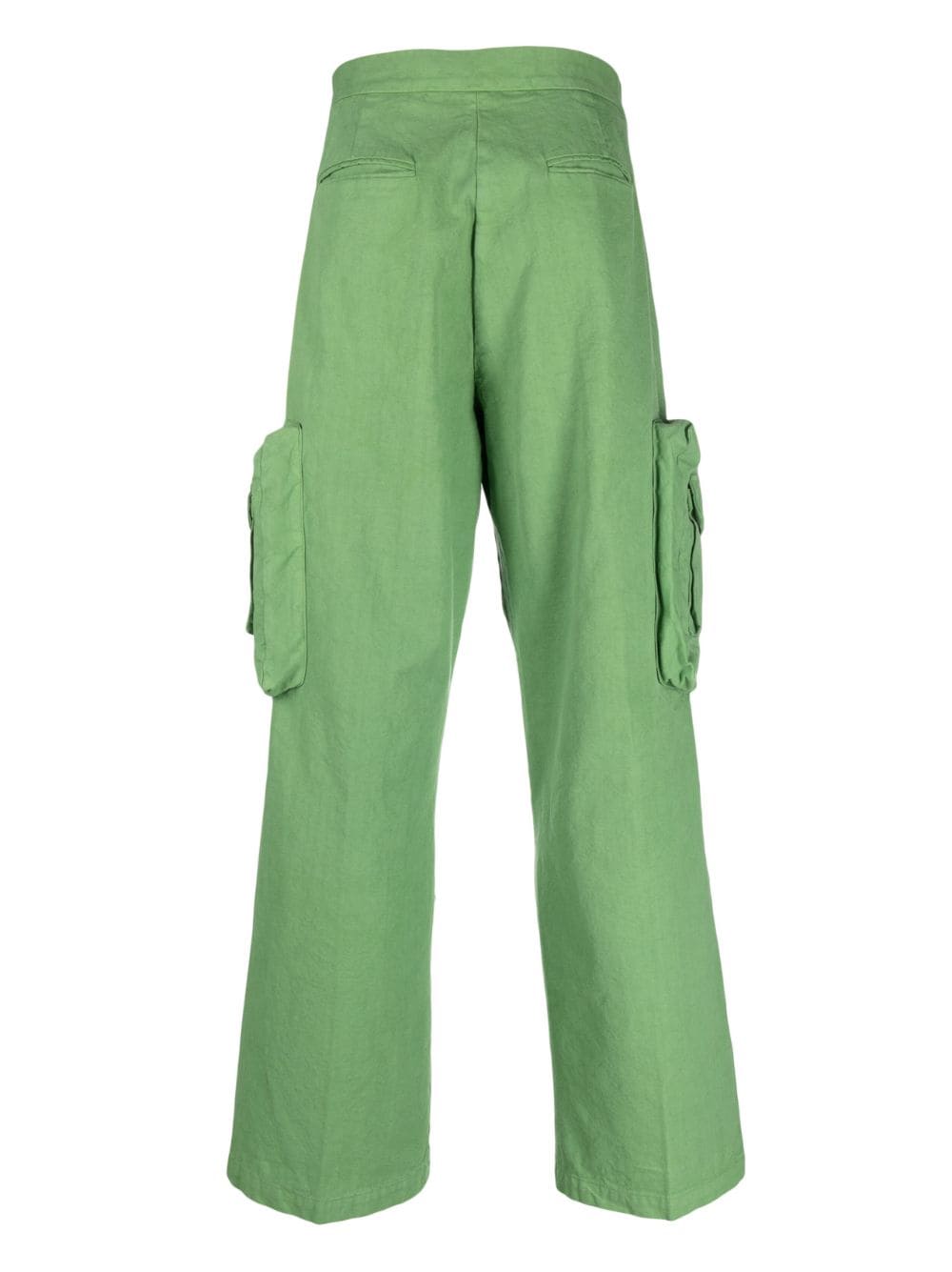 Shop Winnie Ny Layered Cotton Cargo Trousers In Green