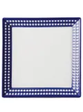 L'Objet Perlée square tray (20cm) - Blue