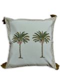 Les-Ottomans Palms hand-printed cushion - Blue