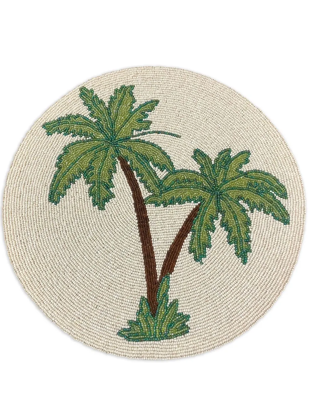 Les-Ottomans Palm bead-embellishment placemat (set of two) | Neutrals | Image 1