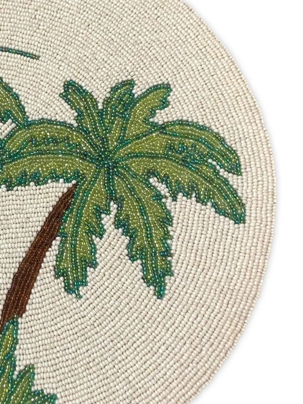  Les-ottomans Palm Bead-embellishment Placemat (set Of Two) - Neutrals 