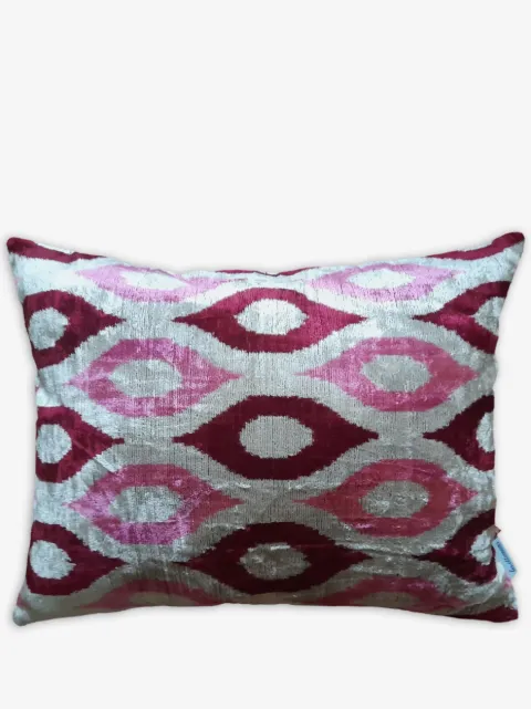Les-Ottomans ikat-print velvet cushion