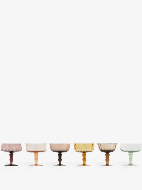 Bitossi Home set de 6 copas Diseguale con diseño transparente