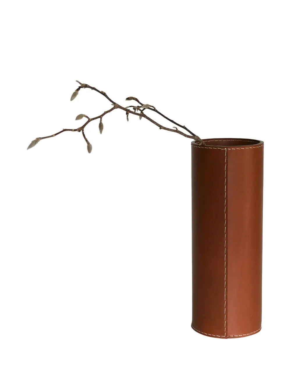 Shop Michaël Verheyden Solo Leather Vase In Saddle