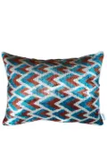 Les-Ottomans geometric-print velvet cushion - Blue