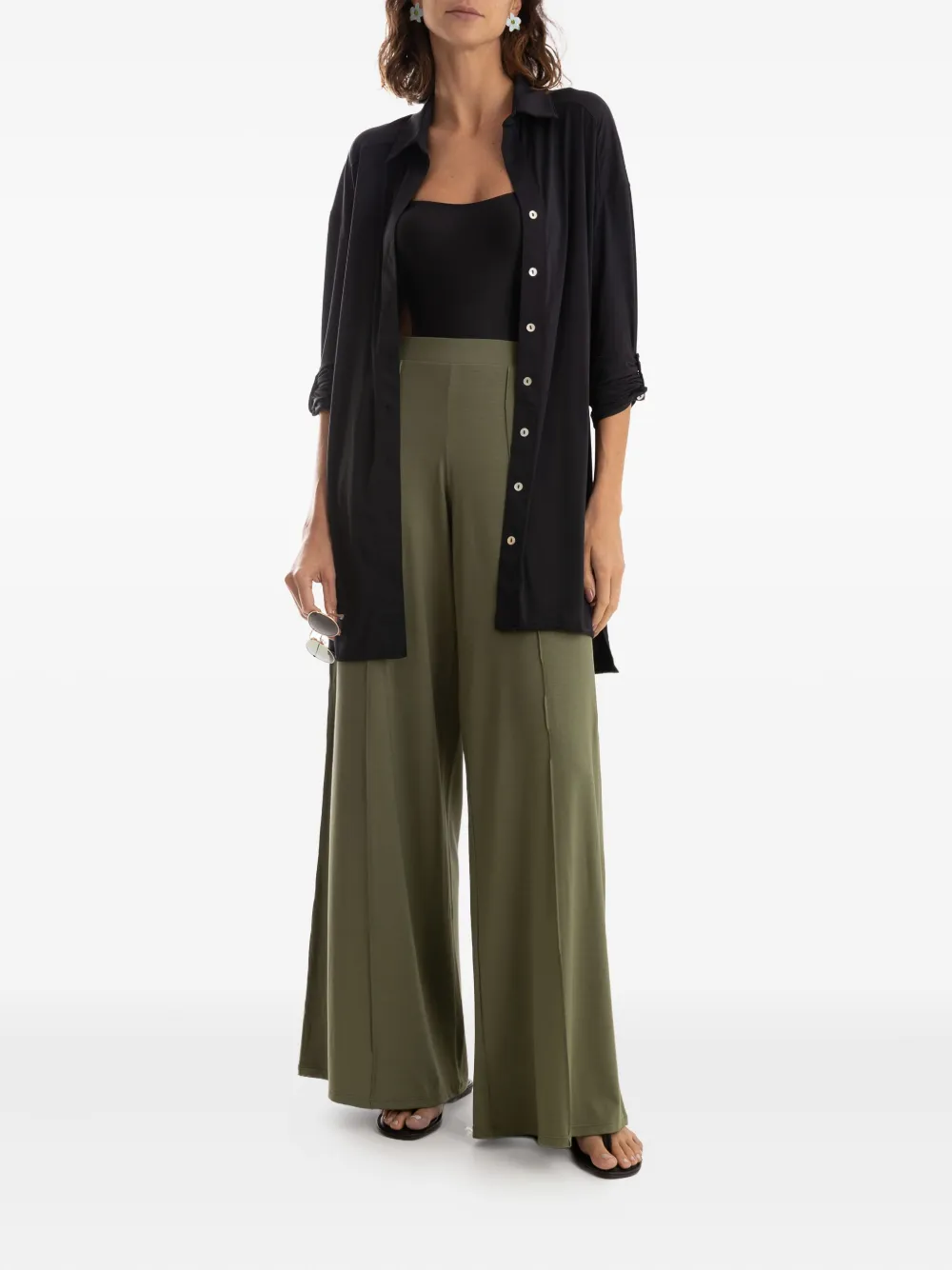 Lygia & Nanny central-seam trousers - Groen