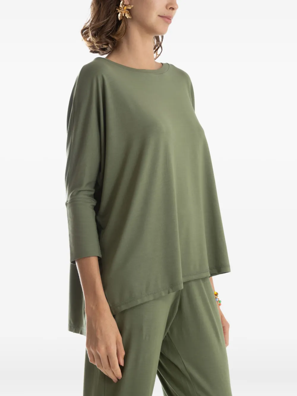 Lygia & Nanny Three-quarter Sleeve T-shirt In Green