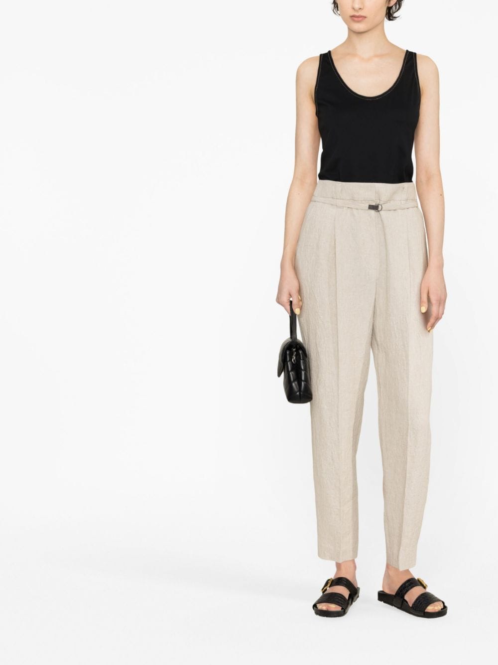 Shop Brunello Cucinelli Monili Bead-embellished Trousers In Neutrals