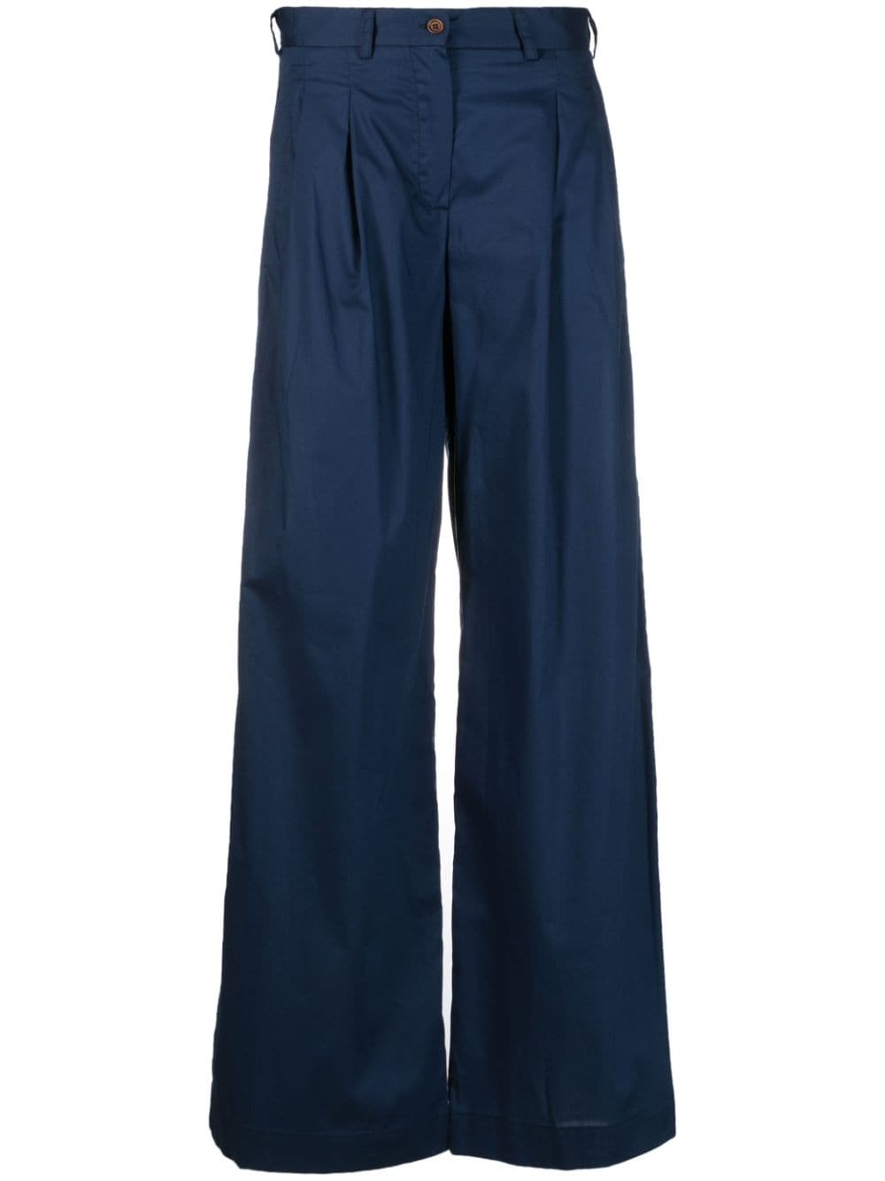 Jejia pleat-detail high-waist trousers - Blue