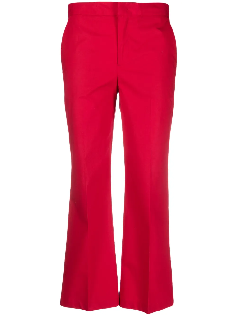 Twinset Cropped Tailored Trousers In Red