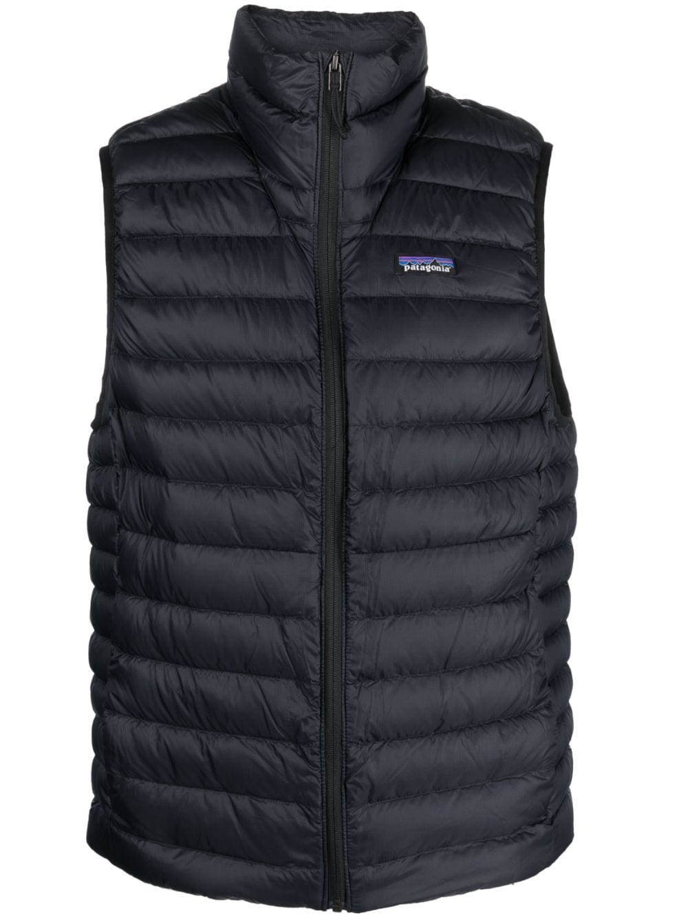 Shop Patagonia Logo-patch Feather-down Gilet In Black
