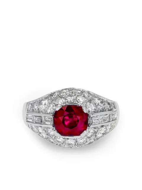 Bvlgari Pre-Owned 1960s platinum Trombino ruby diamond ring