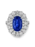 Pragnell Vintage platinum sapphire diamond ring - Silver