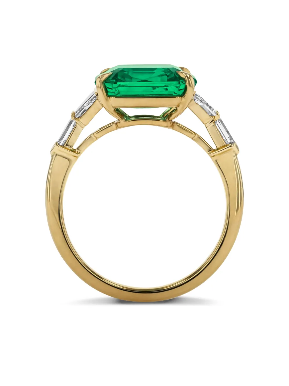 Pre-owned Pragnell Vintage 18kt Yellow Gold Emerald Diamond Ring