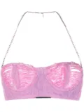 GCDS ribbed denim bra - Pink