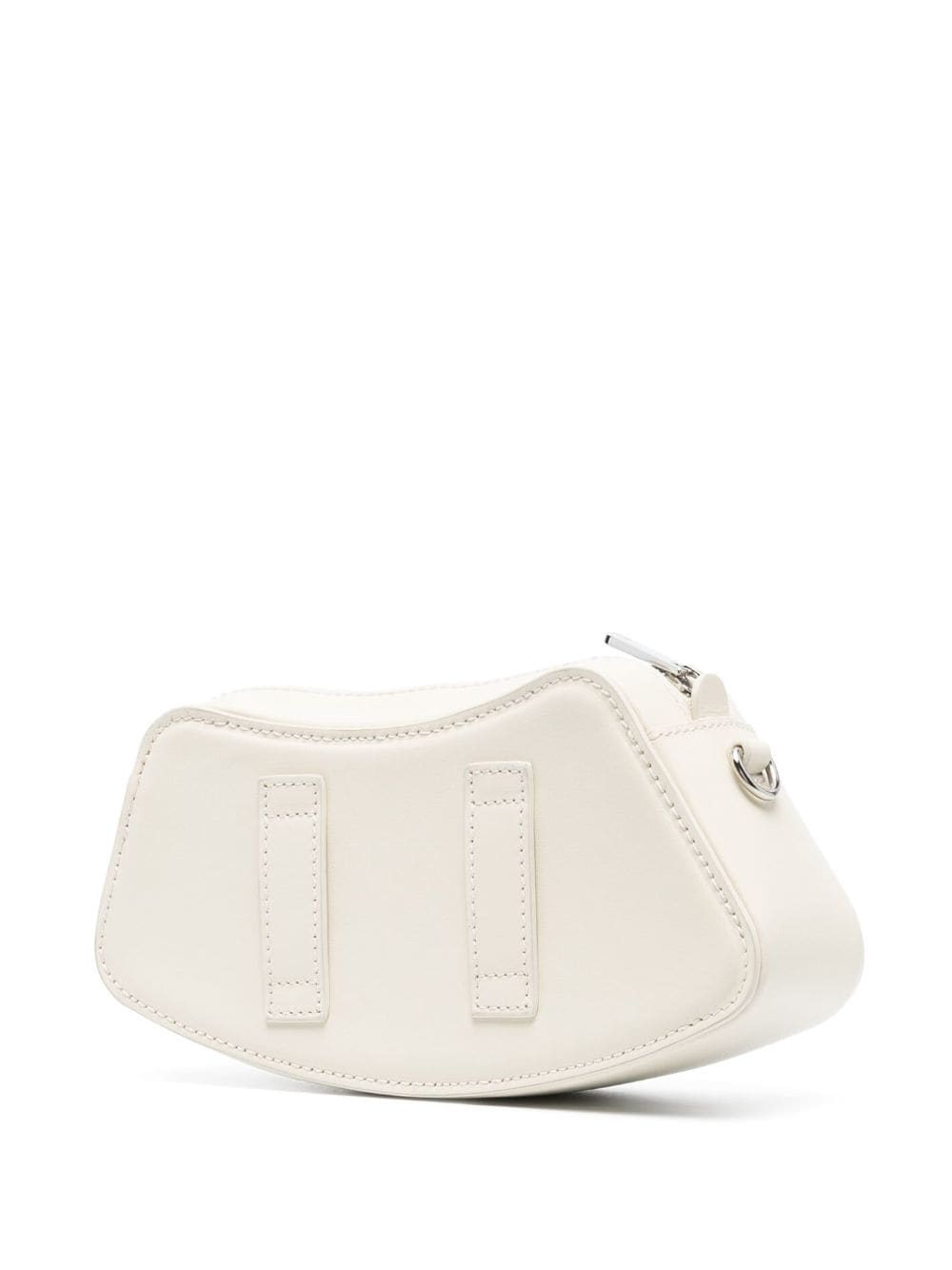 Shop Gcds Small Comma Leather Crossbody Bag In Neutrals