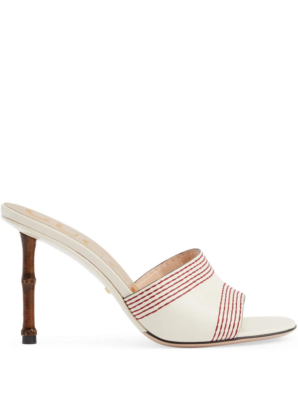 Gucci contraststitch sculptedheel Sandals Farfetch