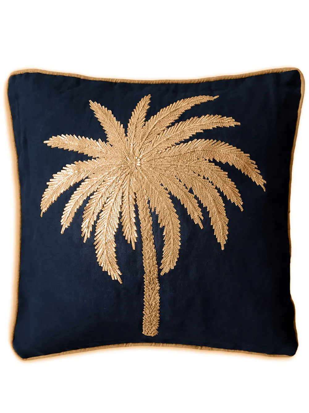 Les-Ottomans Cuscino Palms con ricamo | bianco | Image 1