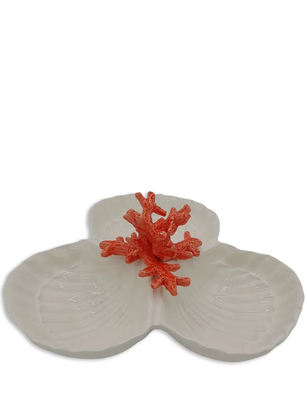 Les-Ottomans Coral porcelain starter plate | White | Image 1