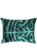 Les-Ottomans abstract-print velvet cushion - Green