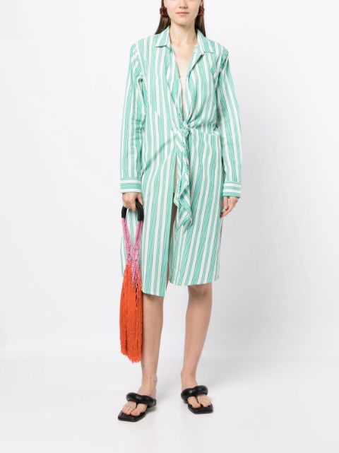 striped cotton shirt dress