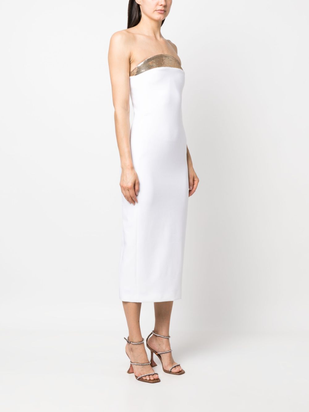 Shop Genny Sequin-embellished Midi Dress In White