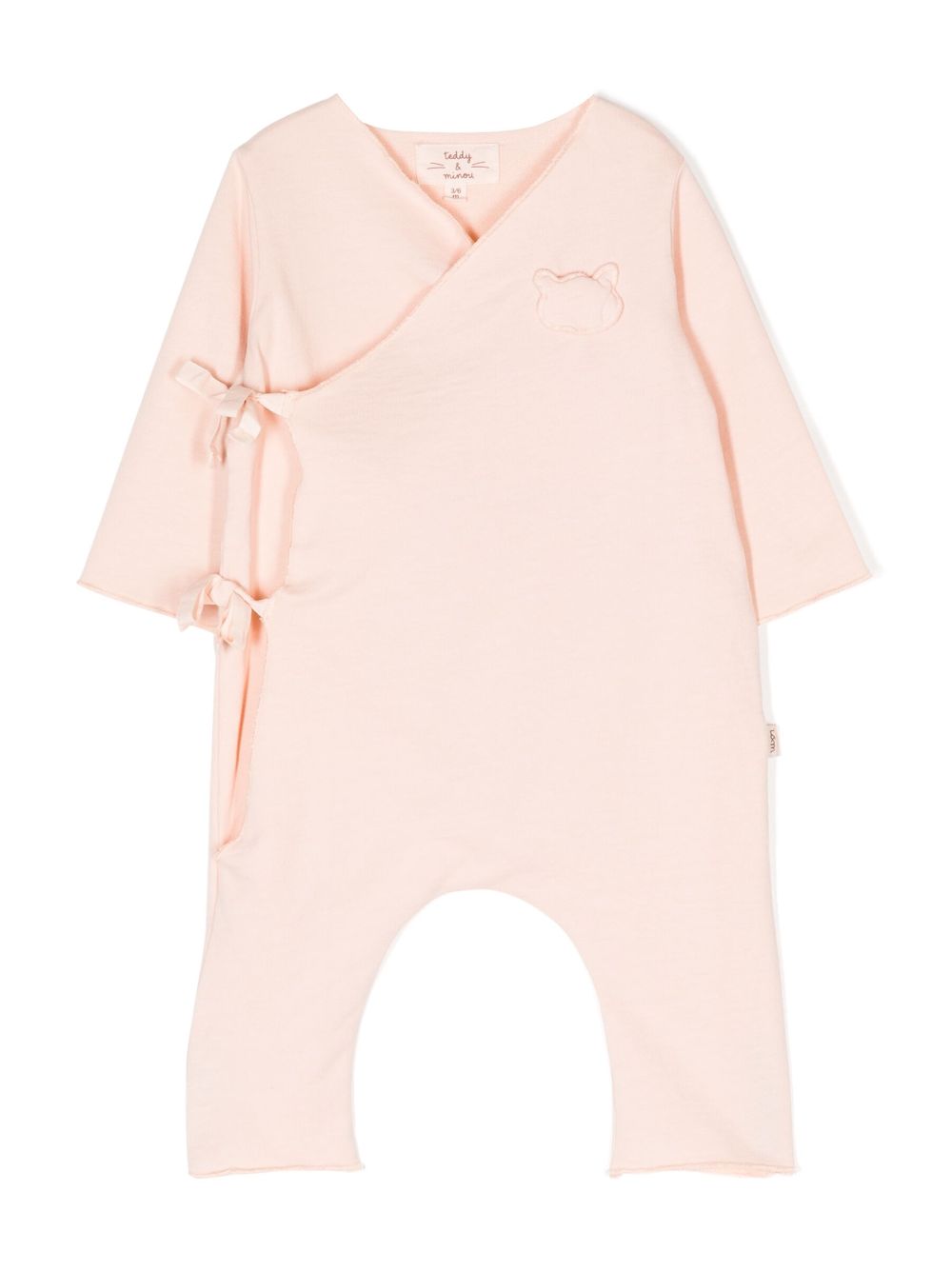Teddy & Minou Babies' Logo-patch Cotton Romper In Pink