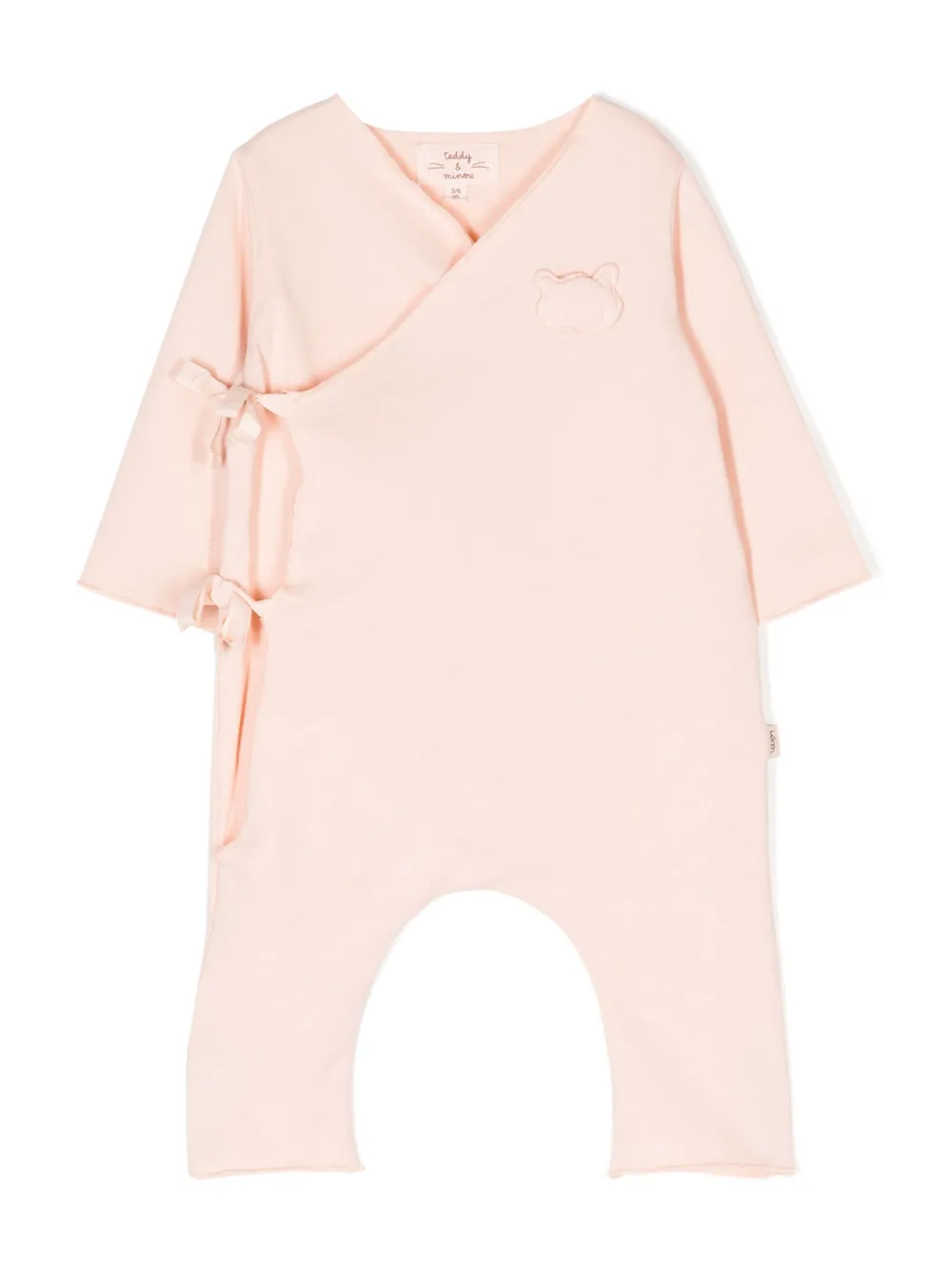 Teddy & Minou Babies' Logo-patch Cotton Romper In Pink