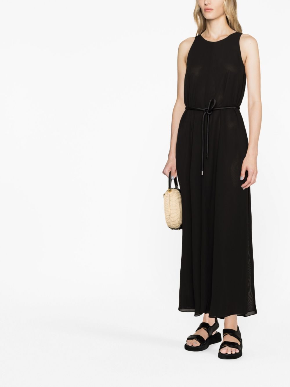 Emporio Armani Mouwloze maxi-jurk - Zwart