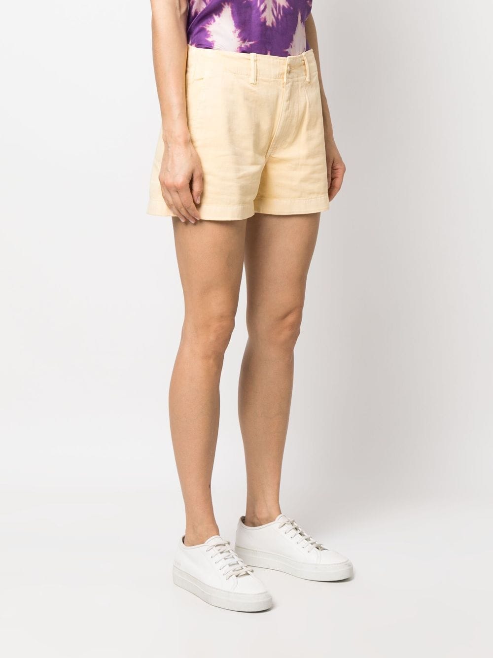 Shop Polo Ralph Lauren Slim-cut Chino Shorts In Yellow