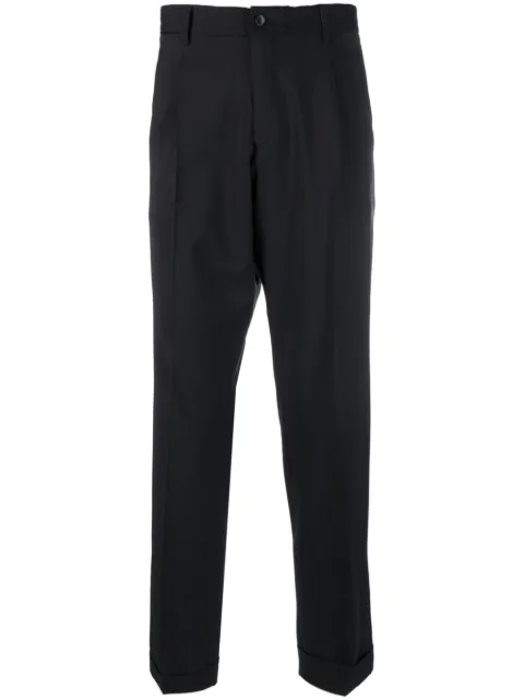 elasticated-waistband cotton-wool chinos