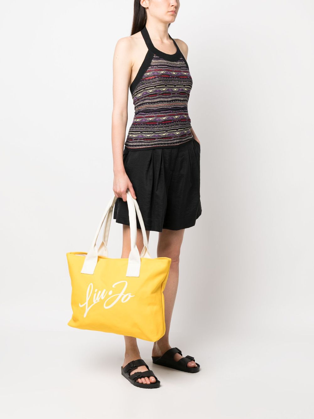 LIU JO Shopper met logoprint - Geel