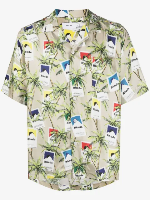 RHUDE cigarette-print silk shirt