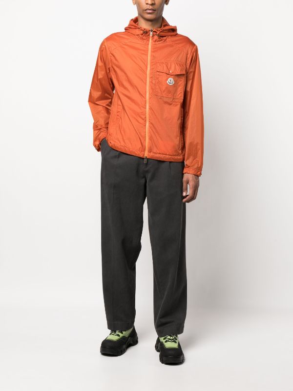 Moncler orange clearance windbreaker