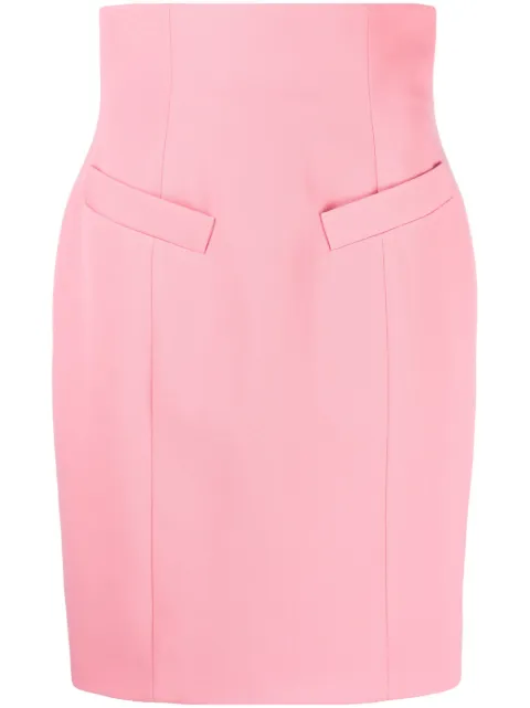 Balmain high-waist wool pencil skirt