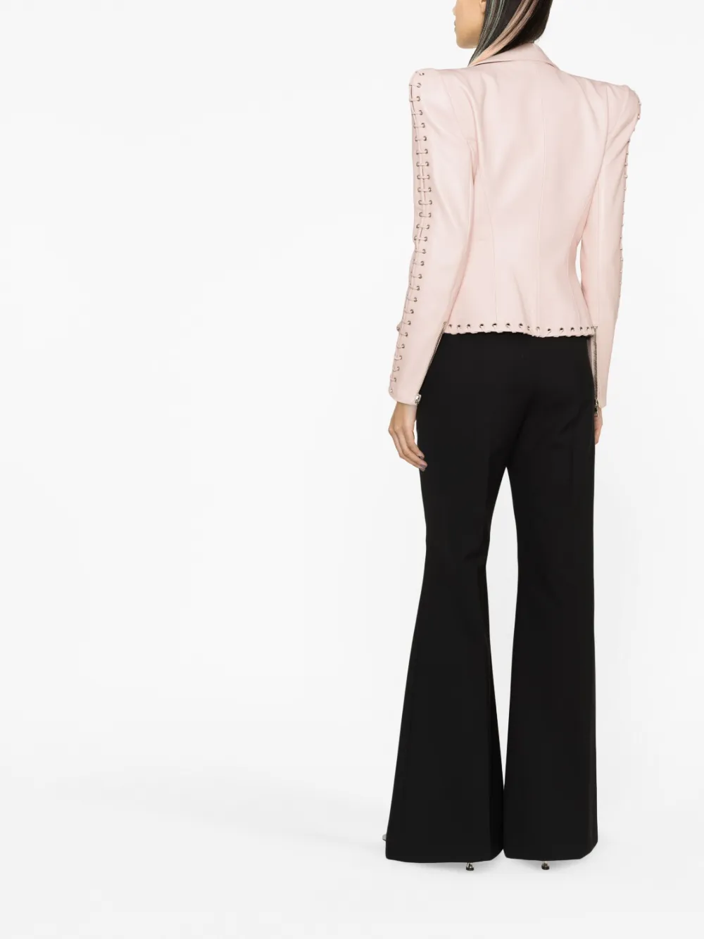 Balmain eyelet-detail Leather Blazer - Farfetch