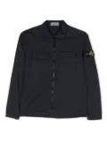 Stone Island Junior logo-patch sleeve shirt jacket - Blue