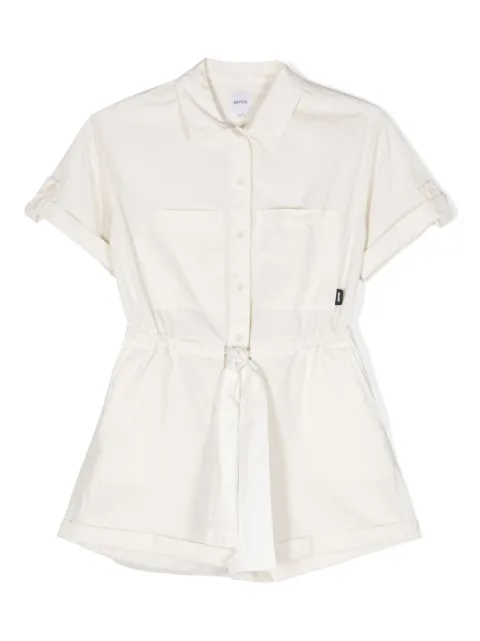 Aspesi Kids tied-waist short-sleeved playsuit