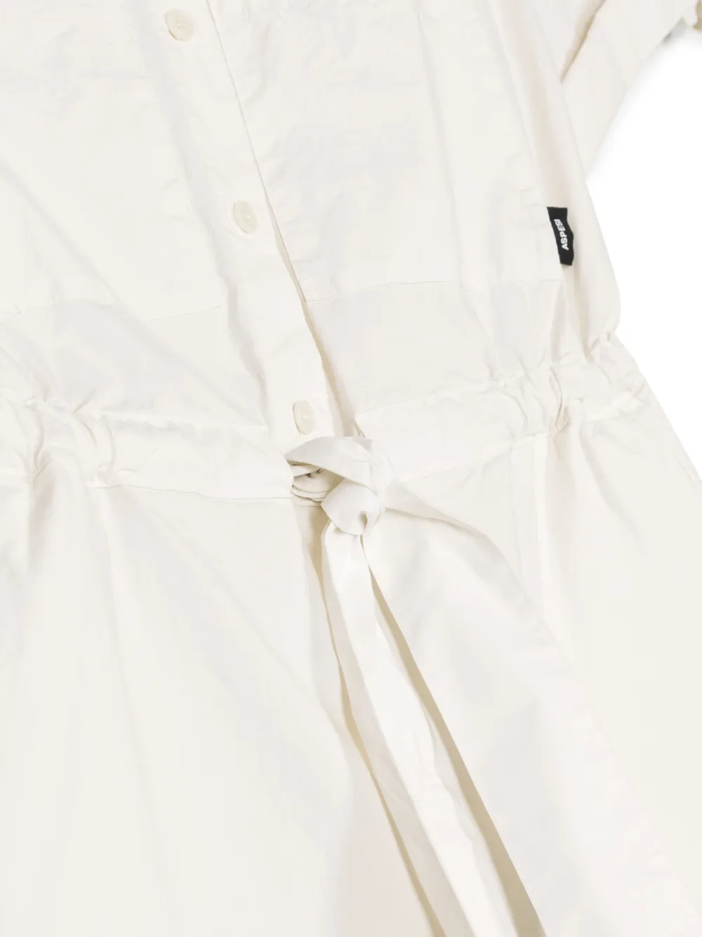 Shop Aspesi Tied-waist Short-sleeved Playsuit In Neutrals