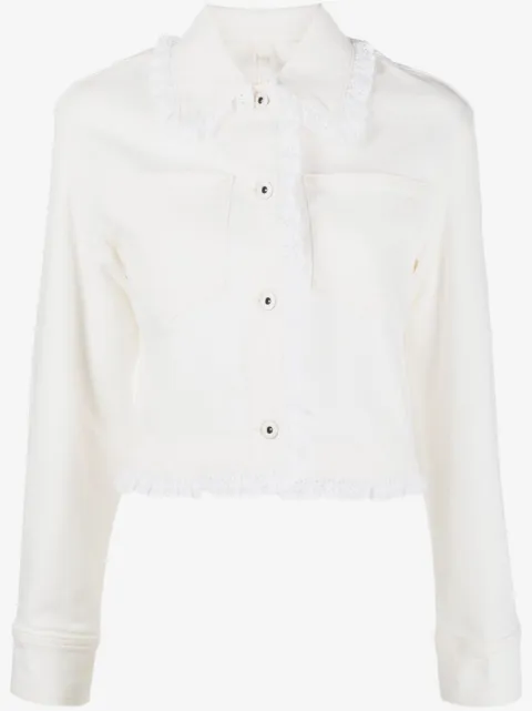 Kenzo broderie-anglaise cropped denim jacket
